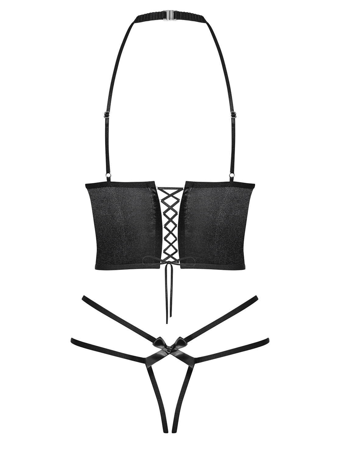 Sexy mezzo corsetto + perizoma Obsessive Delishya set 2 pz.