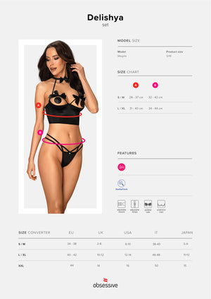 Sexy mezzo corsetto + perizoma Obsessive Delishya set 2 pz.