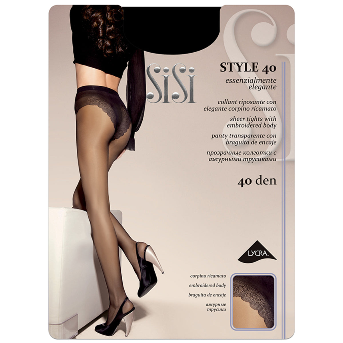 Collant riposante con corpino ricamato Sisi Style 40 den