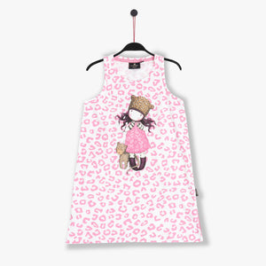Abitino bambina Santoro Gorjuss 61105 maculato rosa cotone