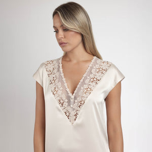 Camicia da notte scollo in crochet floreale Admas 61379