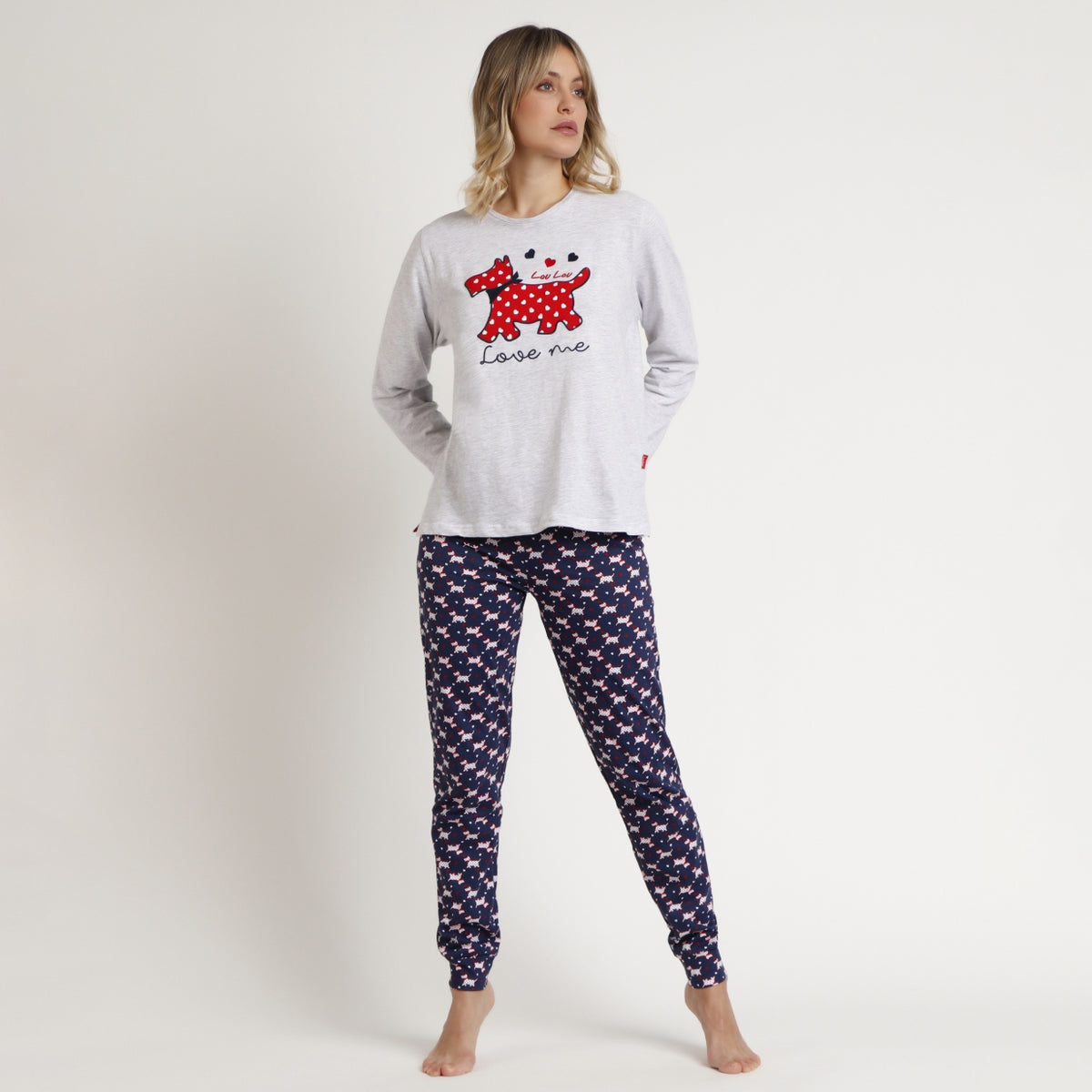 Pigiama donna cotone leggero cuori Admas 62078