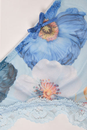Slip Jadea 6238 a vita bassa celeste + latte floreali in cotone elasticizzato 2 pz