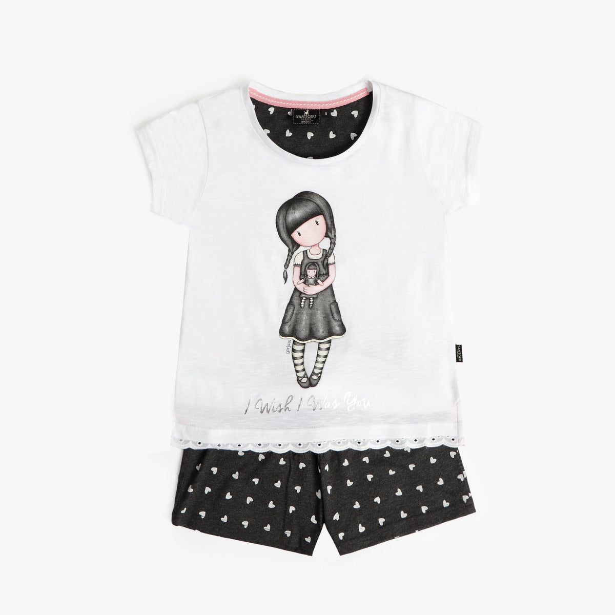 Pigiama bimba corto estivo bambolina Addams Santoro 62401