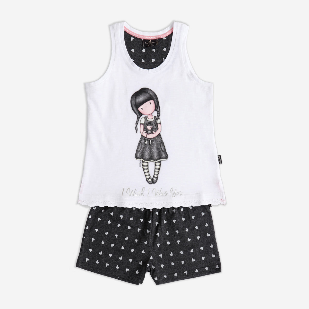 Pigiama bimba estivo cotone Mercoledì Addams Santoro 62402
