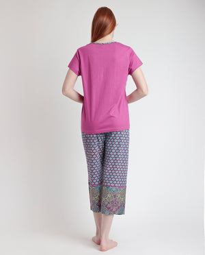 Pigiama Donna 100% Cotone pantalone capri Admas 63065