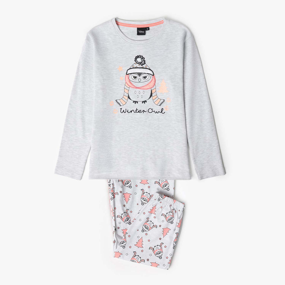 Pigiama bimba caldo cotone con gufo 3D Admas 63351