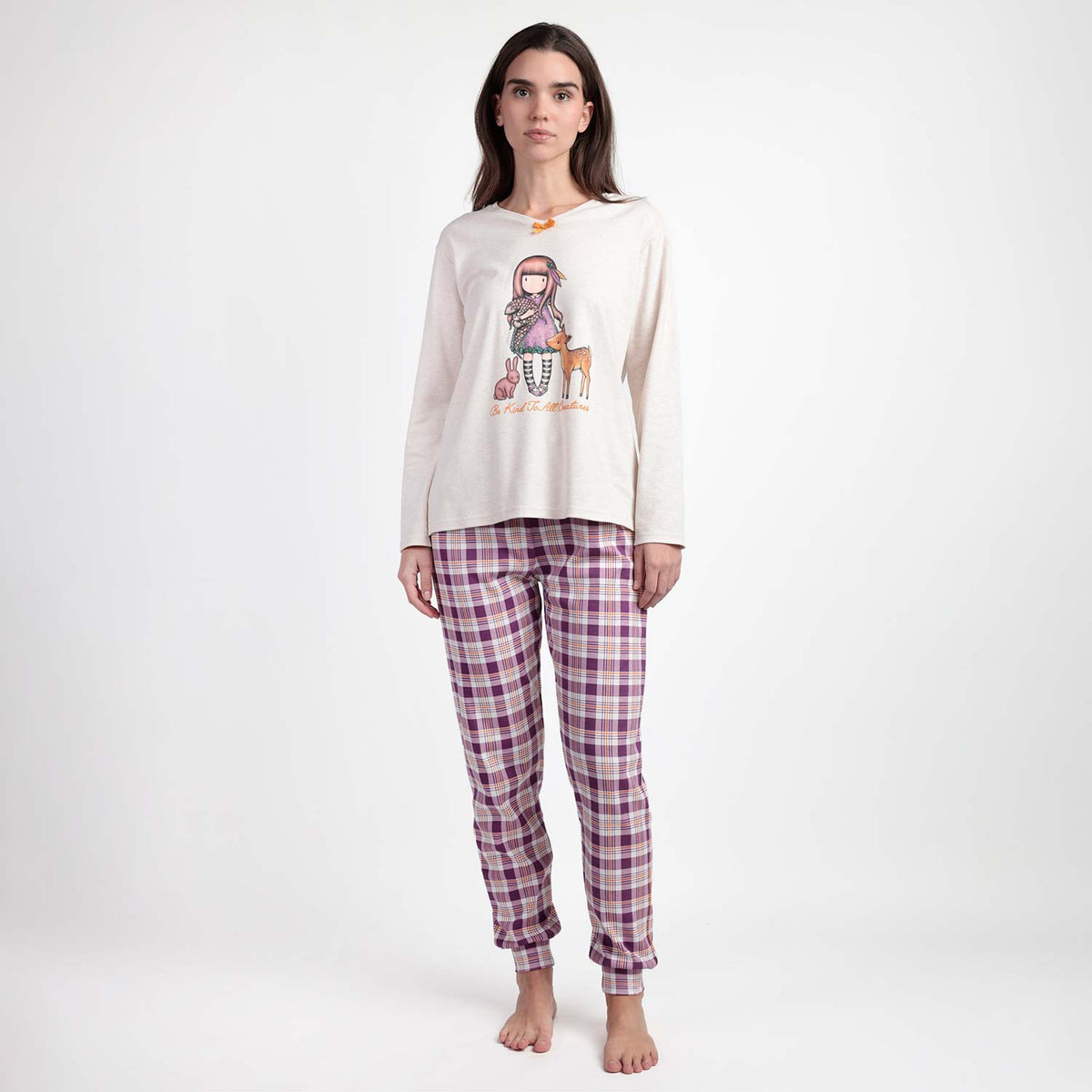 Pigiama donna in caldo cotone tartan Santoro 63384