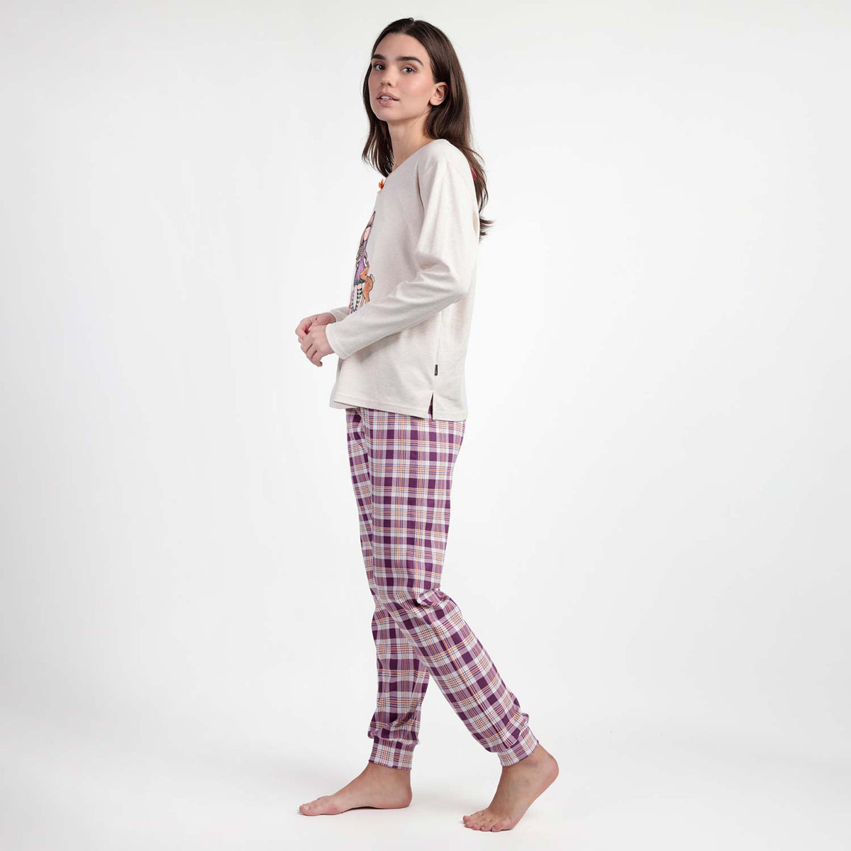 Pigiama donna in caldo cotone tartan Santoro 63384