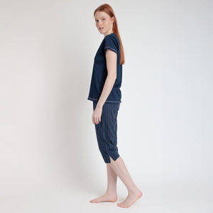 Pigiama donna estivo pantalone capri 100% cotone Admas 63502