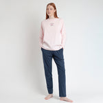 Pigiama Donna primaverile 100% cotone pantalone gessato Admas 63505
