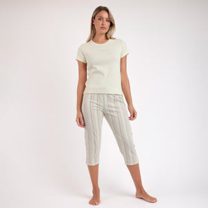 Pigiama Donna in cotone elasticizzato pantalone capri Admas 63568
