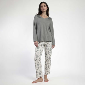 Pigiama donna scollo V in caldo cotone Admas 63591