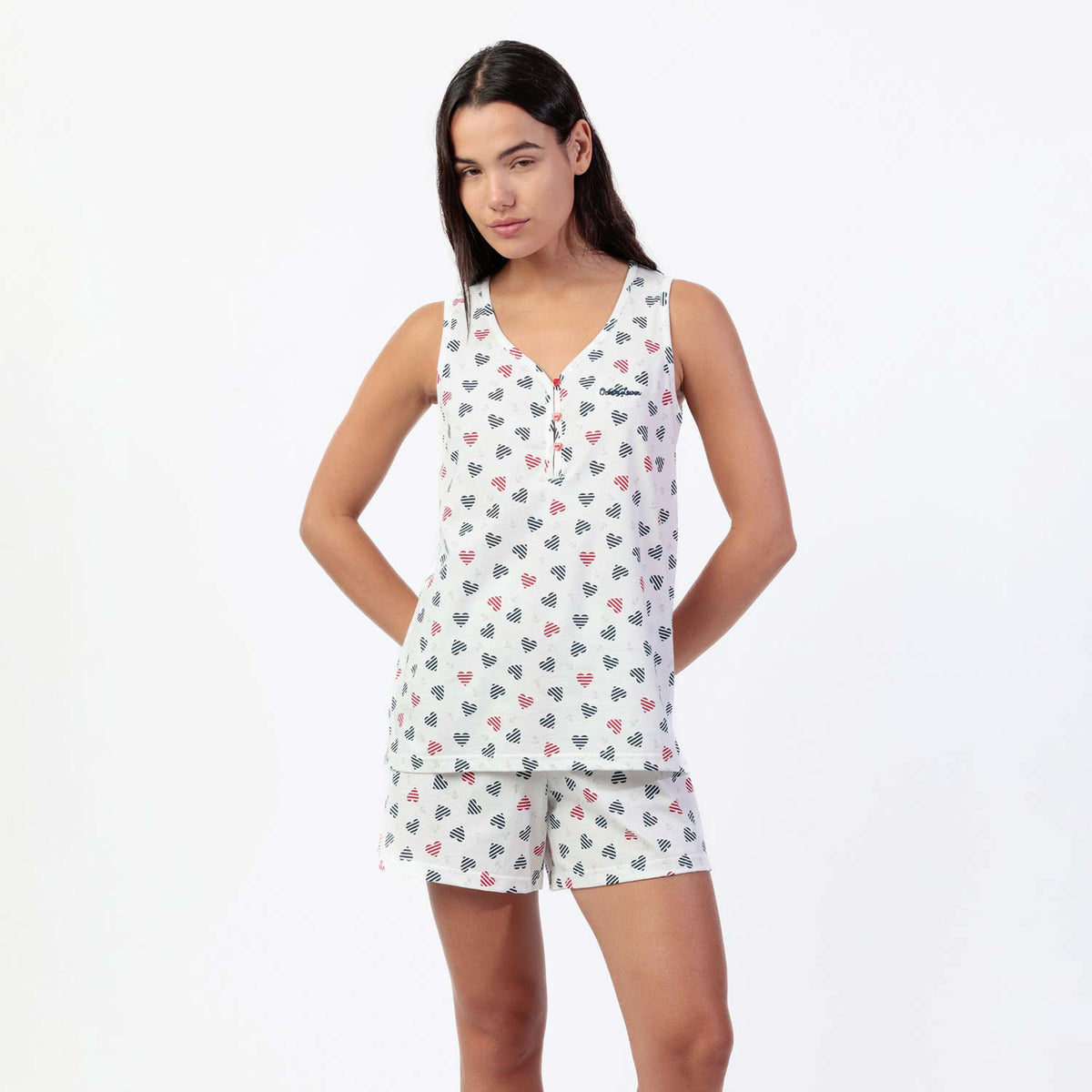 Pigiama donna con cuoricini cotone Admas 64121