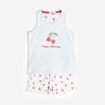 Pigiama bimba con pois e ciliegie cotone Admas 64352