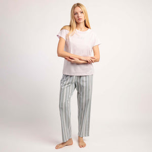 Pigiama donna estivo gessato cotone Admas 64592