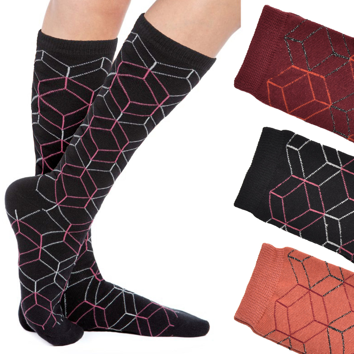 Calze lunghe gambaletto caldo cotone Meritex 6589 B 3 paia