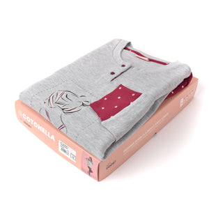 Pigiama donna invernale caldo cotone grigio Cotonella DDD67