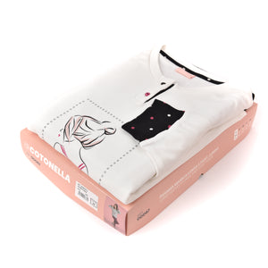 Pigiama donna invernale caldo cotone panna Cotonella DDD67
