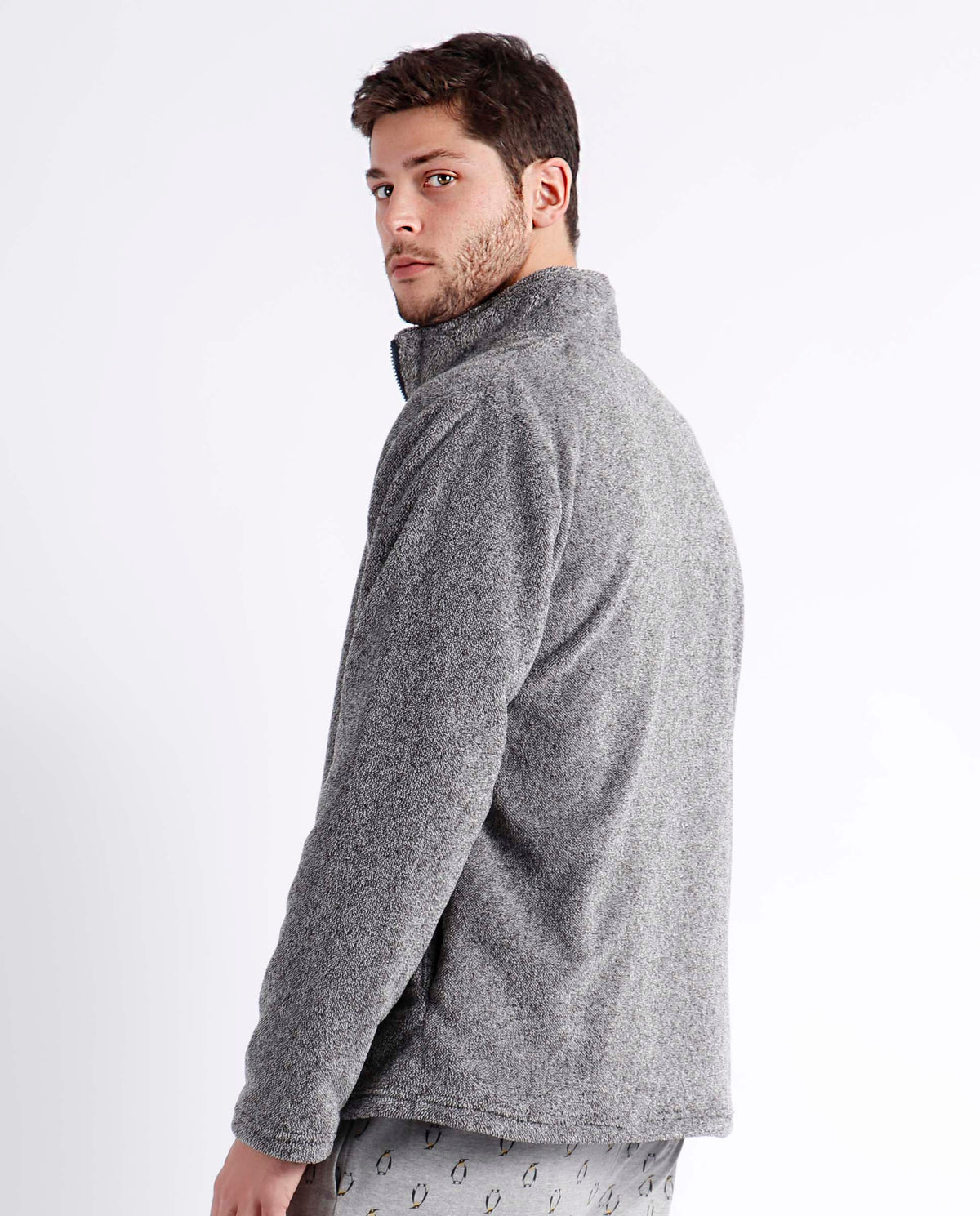 Giacca uomo a collo alto in pile di coral Admas 67055
