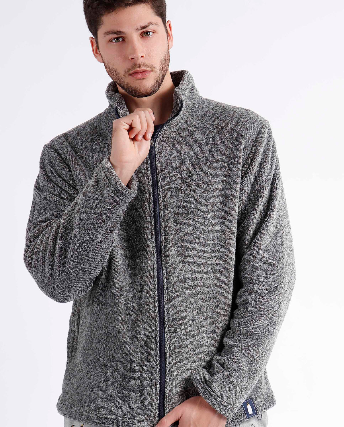Giacca uomo a collo alto in pile di coral Admas 67055