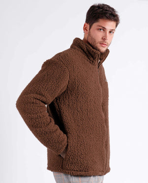 Giacca uomo a collo alto camel in sherpa Admas 67066