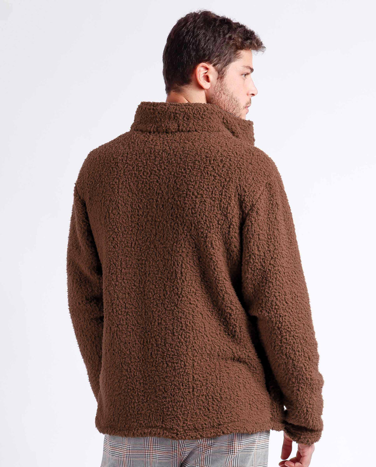 Giacca uomo a collo alto camel in sherpa Admas 67066