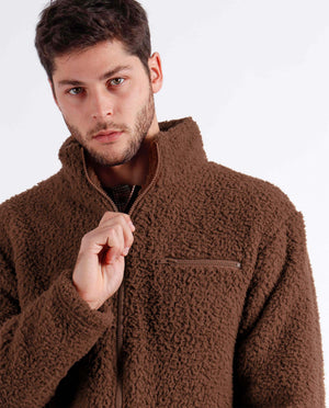 Giacca uomo a collo alto camel in sherpa Admas 67066