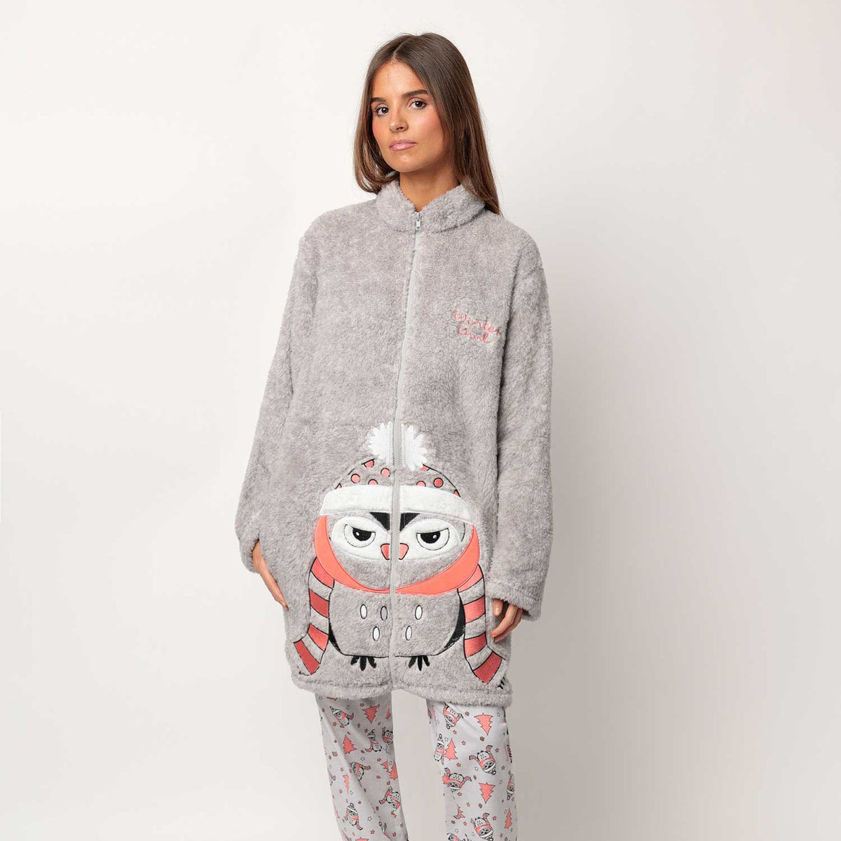 Giacca da camera donna in coral gufetto Admas 67279