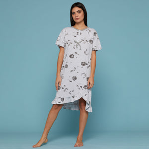 Camicia da notte Cippi 6746-B-S23 estiva cotone grigio melange
