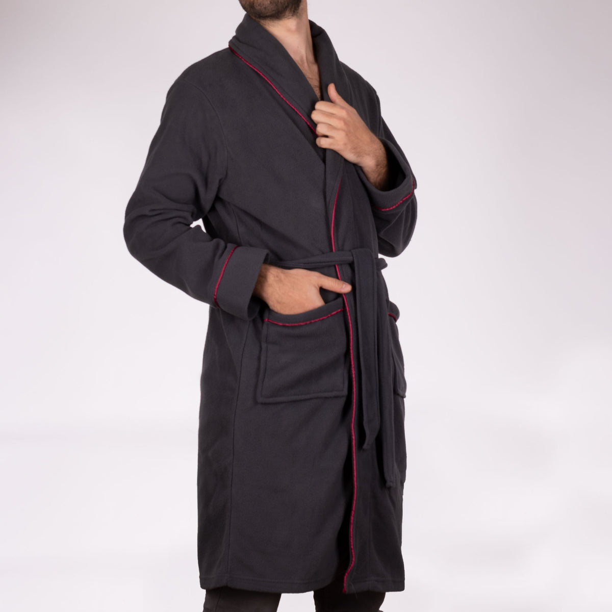 Vestaglia lunga uomo invernale Cippi 6873 caldo pile grigio piombo