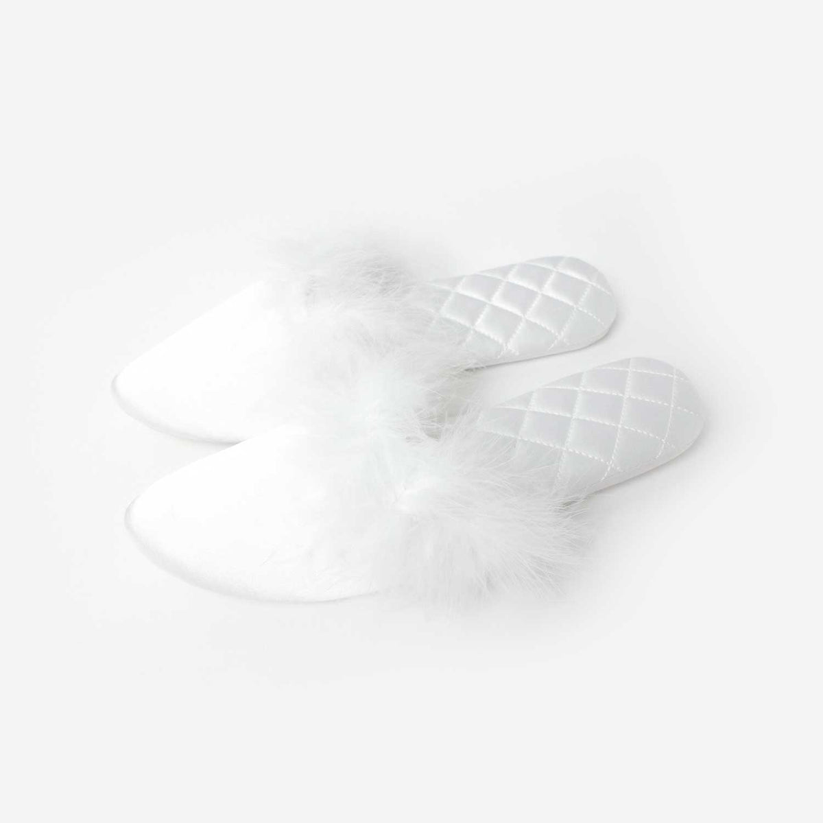 Pantofole donna sposa raso e piume Admas 69124