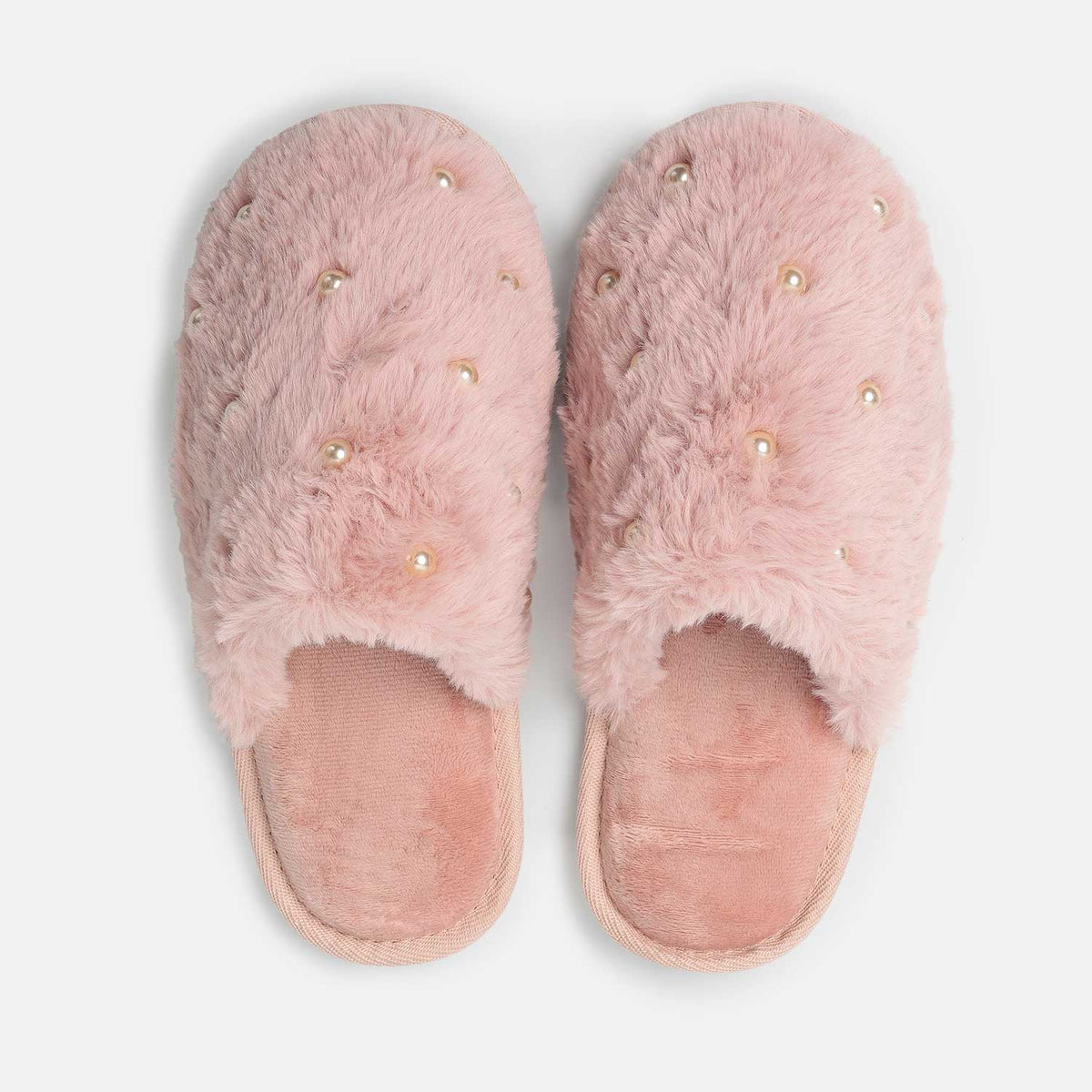Pantofole donna antiscivolo in pelliccia con perle Admas 69127