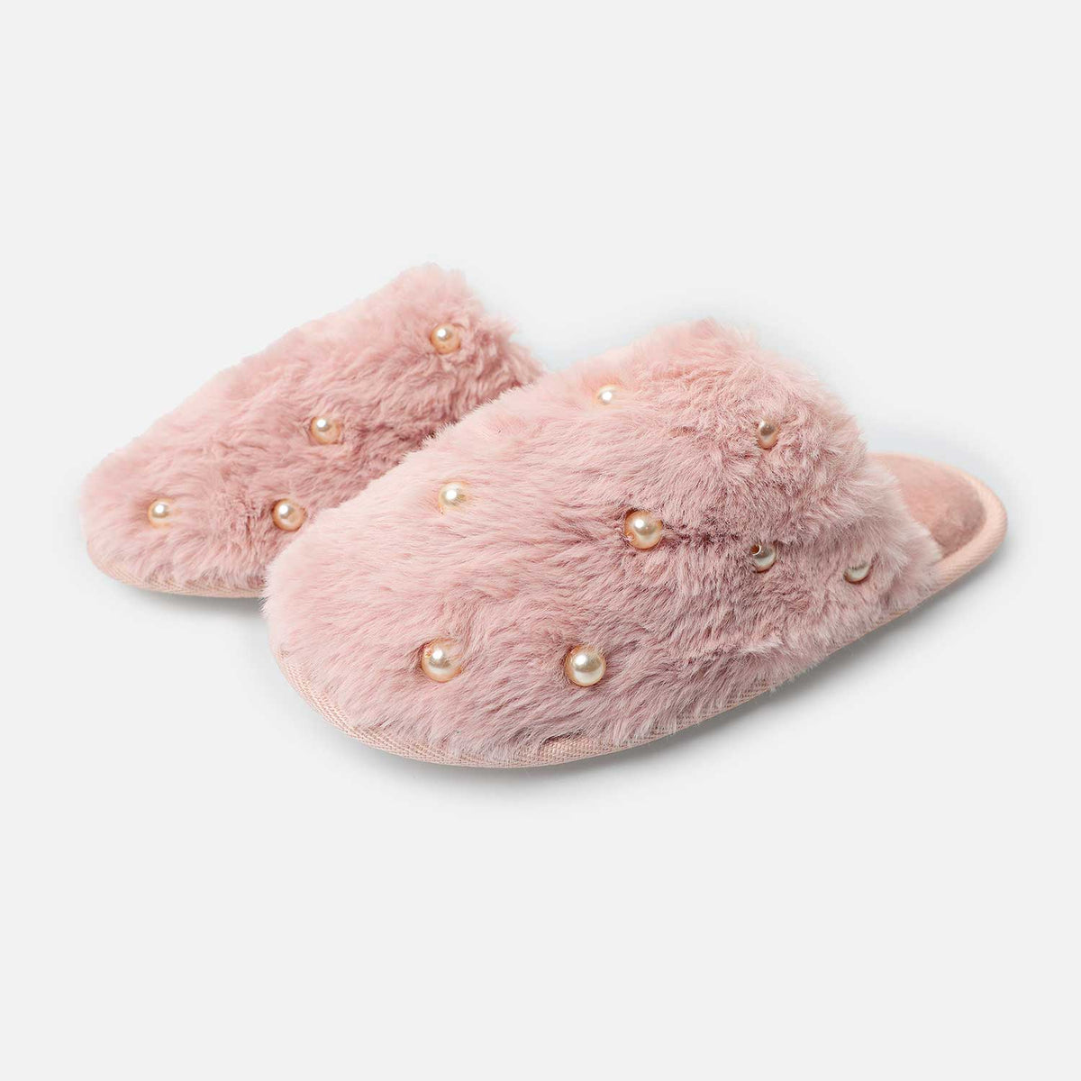 Pantofole donna antiscivolo in pelliccia con perle Admas 69127