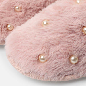 Pantofole donna antiscivolo in pelliccia con perle Admas 69127