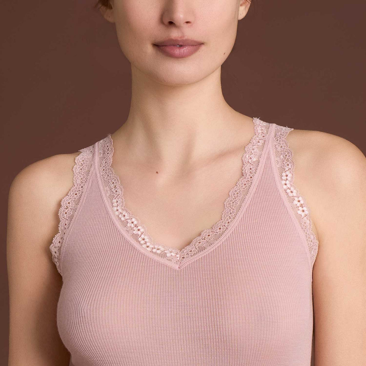 Maglia donna in lana e seta con pizzo Ragno 701835