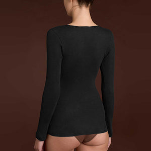 Maglia donna lana e seta con pizzo Ragno 701839