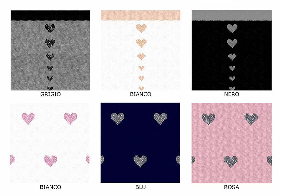 Calze bambina Meritex 7541 cuori in cotone 6 paia