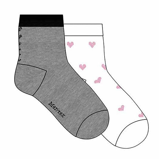 Calze bambina Meritex 7541 cuori in cotone 6 paia