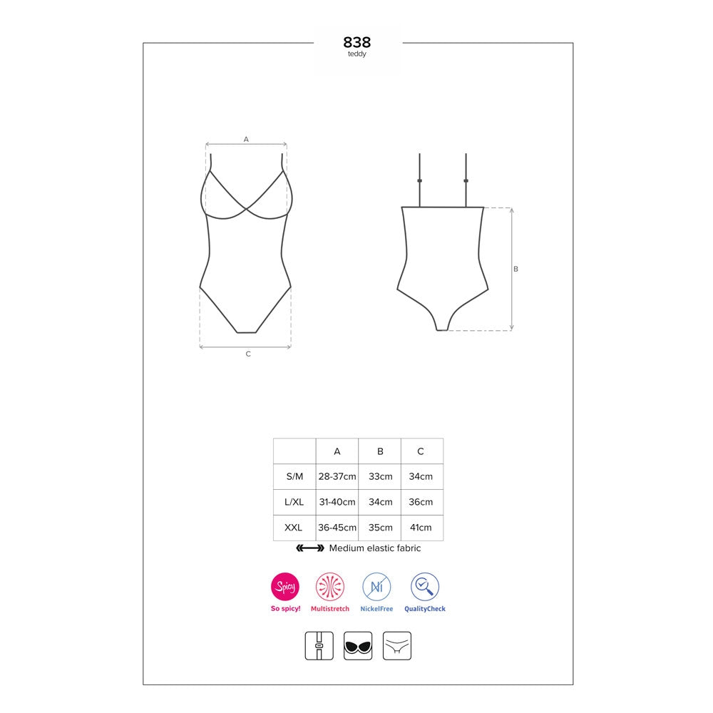 Sexy body hot Obsessive 838-ted-1 nero cavallo aperto