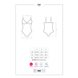 Sexy body hot Obsessive 838-ted-3 rosso cavallo aperto