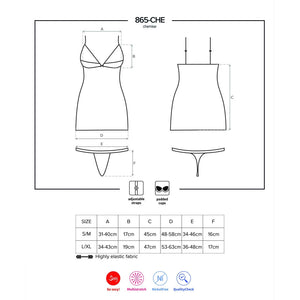 Sexy hot sottoveste + perizoma Obsessive 865-che-1