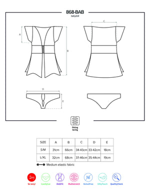 Sexy coordinato babydoll + brasiliana Obsessive 868-BAB-1