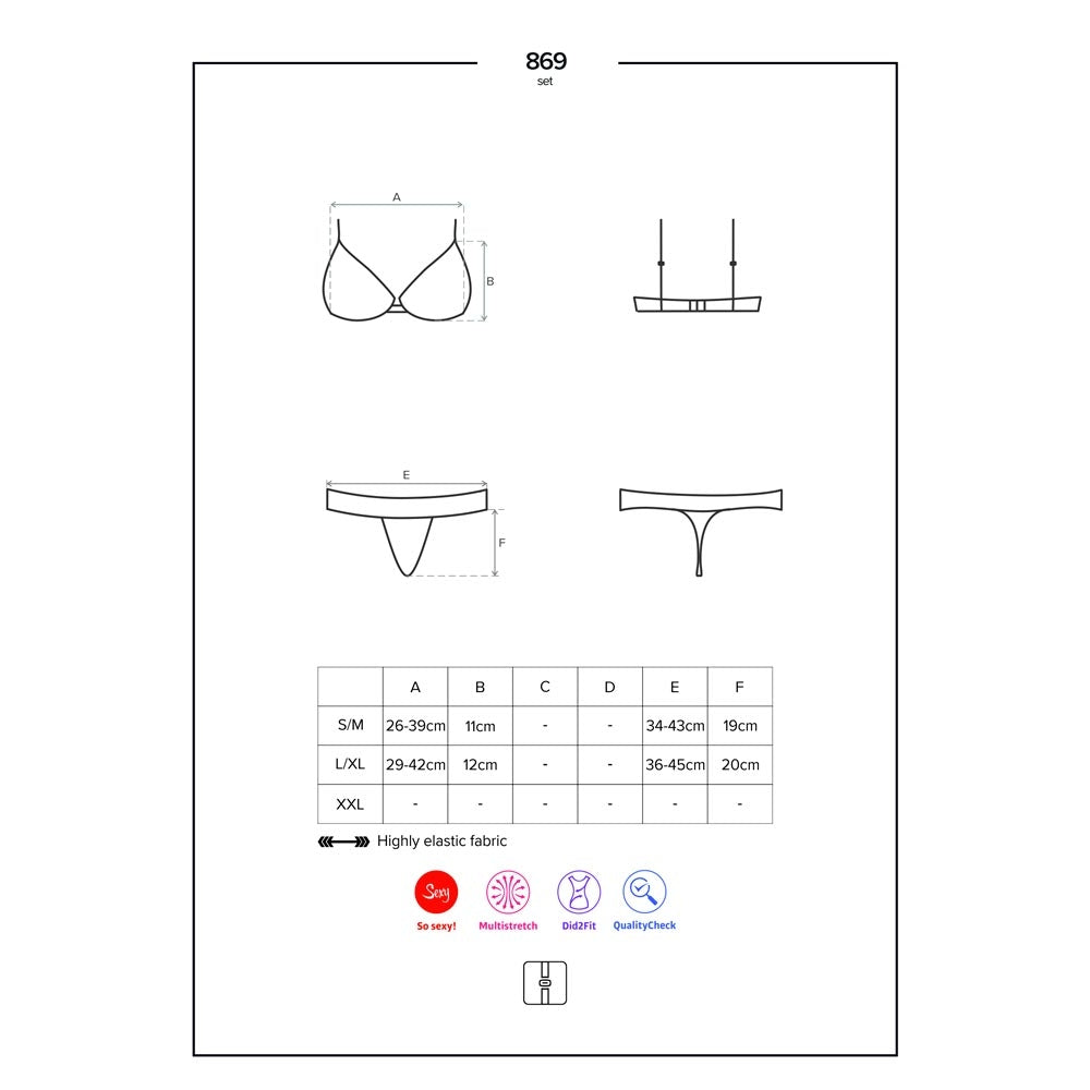 Sexy completino intimo reggiseno + perizoma Obsessive 869-set-1