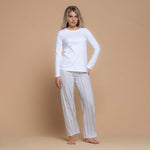 Pigiama donna lungo in cotone Biancaluna 26D91037
