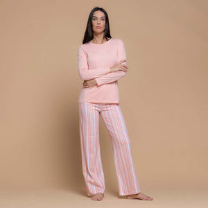 Pigiama donna lungo in cotone Biancaluna 26D91037