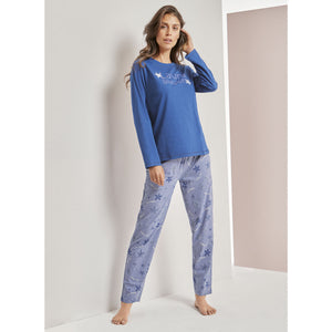 Pigiama Donna Laura Biagiotti 96371 lungo stampato blu