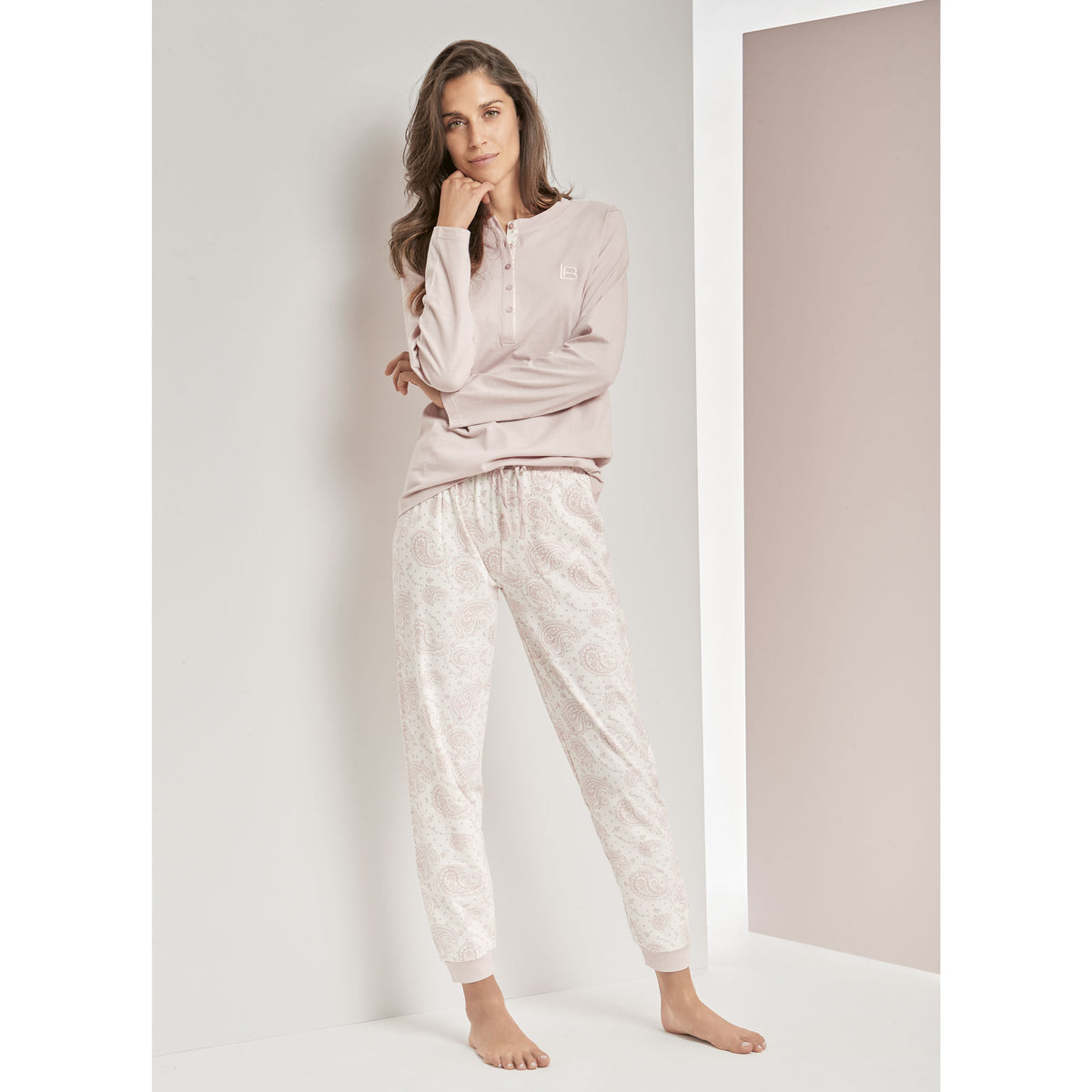 Pigiama Donna Laura Biagiotti 96402 lungo cipria