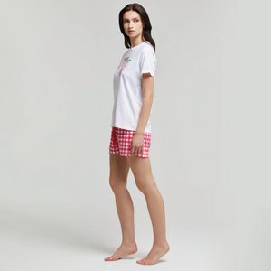 Pigiama donna estivo corto 100% cotone Pompea Frida