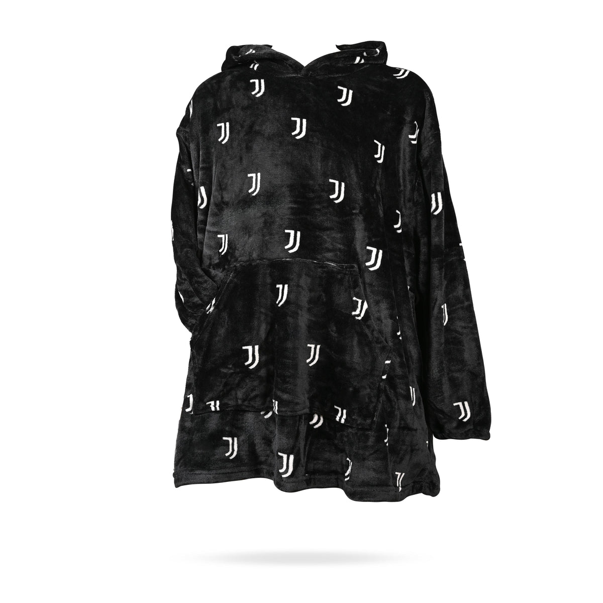 Poncho in coral con maniche cappuccio e tasca Juventus